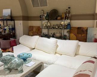 Large Sectional custom with down filled pillows and seat cushions