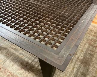 Re-Purposed Industrial Grated Metal Coffee Table