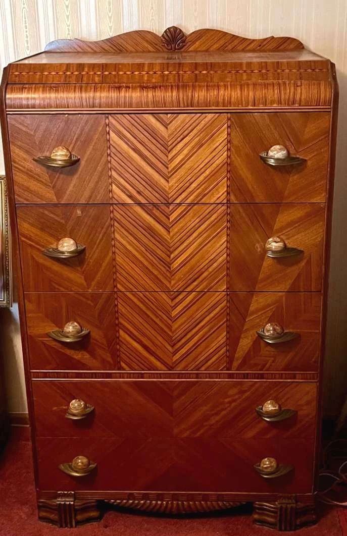 001 429 Art Deco Waterfall Chest of Drawers