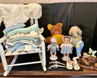427 Vtg Toys, Baby Clothes, More