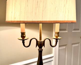$200 / each. Two avail! Brass lamp by Bouillotte. 22"H