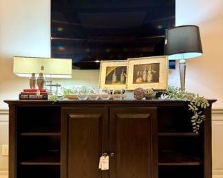 $650. Media cabinet. Great condition. 70 x 21 x 38H. Deep espresso color.