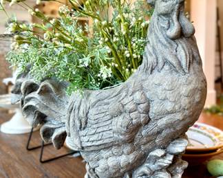 $120. Resin Rooster Vase. 19"H