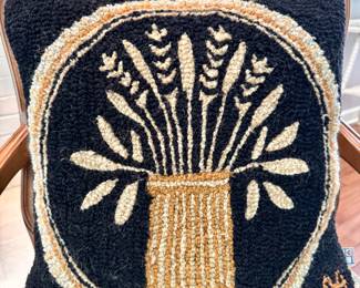 $60. Chandler, full wool Looped pillow w/ wheat. 18"