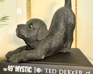 $18. Resin Down Dog figurine. 10" H at tail.