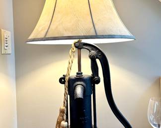 $160. Replica pump lamp. 34" H.