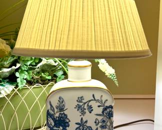 $48/each. TWO avail. Blue and white porcelain lamps. 17"H.