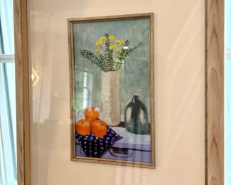 $38. Decorative wall art, still life w/ oranges. 17 x 21H.