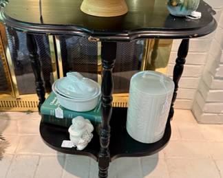 $100. Shabby chic, demilune accent table. Distressed. 23 x 12 x 24H.