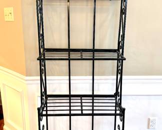 $120. Bakers rack. Black/green, w/ folding shelves. 25x 12x 70H.