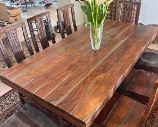 Delightful Dining Room Table And Eight Chairs