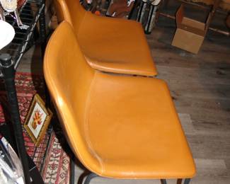 4 leather counter height chairs marked Walker Edison