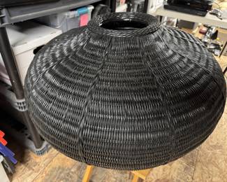 Very Large Black Wicker Vase