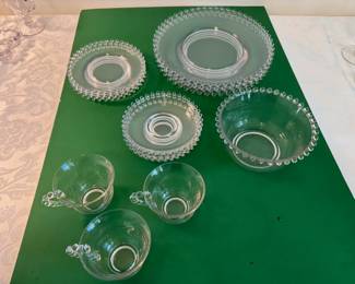 Imperial Candlewick, 4 plates, 4 salad/dessert plates, 4 saucers, 1 bowl, 3 cups