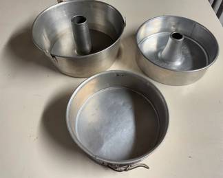 Vintage Aluminum Angel Food Cake Pans (2) and Springform Pan (1)