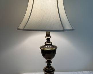 Vintage Stiffel Brass Table Lamp, trophy style, with custom made lamp shade