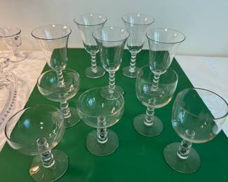 Imperial Candlewick, 5 goblets, 2 wine glasses, 2 sherbert glasses