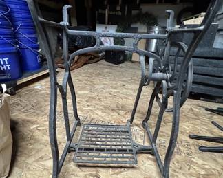 Antique Wilson Wheeler Sewing Table, treadle base, cast iron.