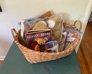 VINTAGE BASKET WITH HOW TO MAKE A TEDDY BEAR INSTRUCTIONS.