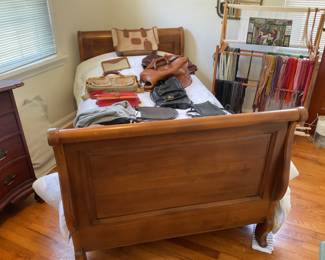 TWIN SLEIGH BED. VERY UNIQUE