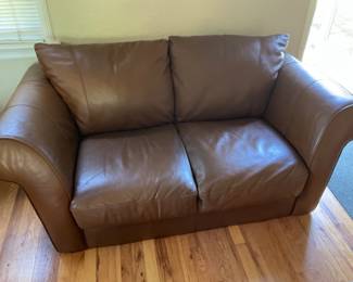NICE LETHER LOVE SEAT AND SIDE CHAIR