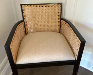 Cane and Black Occassional Chair $195