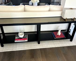 Smoke Glass top Console Table 72 W x 12 D x 24 H $550