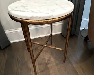RH Round Marble Accent Table, "Thaddeus" 18 dia x 22 H $900