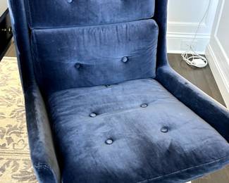 Blue Velvet Office Chair $220