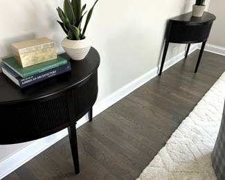 Black Fluted Demilune 39 W x 16 D x 32 H $450 each
