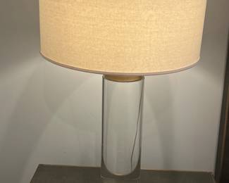 RH Glass Cylinder Lamps, Pair 30 H x 18 dia $450
