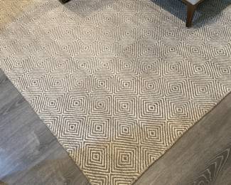 Brown and Cream Patterned Rug 8 x 11 $400