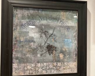 Framed Wine Artwork $50 16.5" Square