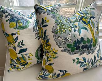 Schumacher Citrus Garden Linen Pillows ( 5 available) $150 each