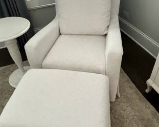 RH Baby & Child Slip Covered Swivel Rocker and Ottoman $850
