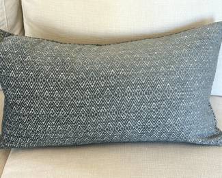 Teal Patterned Lumbar Pillow, 22" x 12" $175