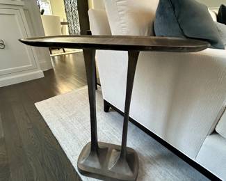 Ardmore Home Design by Made Goods "Brenna" Accent Table Silver Textured Metal Finish $495