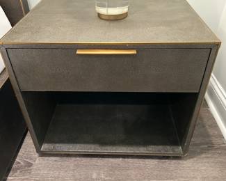 Restoration Hardware Faux Fog Shagreen OpenBed Side Tables, Pair 26 W x 20 D x 22 H $850