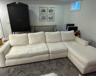 RH Sofa with Chaise 114 W x 38 D x 66 (has some stains and wear) $800