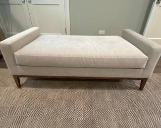 RH Italia Bench - Oak Base 57"W Bench: 57"W x 28"D x 20½"H, Seat: 18½"H, Arm: 5½"W $1500