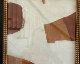 Brown and White Abstract 14.5" Square $75
