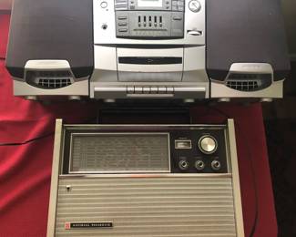 Lots of electronics; Old school National Panasonic Shortwave radio and Sony boombox
