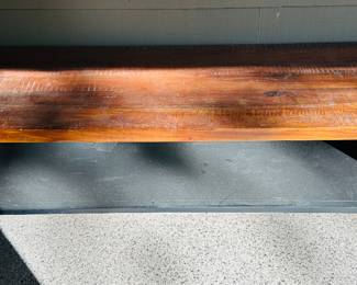 Solid wood bench with shoe shelf 58" w