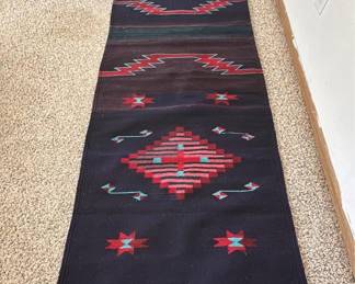 Zapotec wool rug, 30”x111”