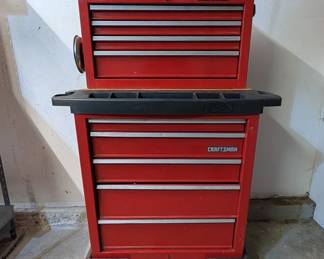 Lot #6 - Craftsman Tool Chest and Cabinet - Comes with Contents (Tools)