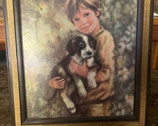 1960’s Boy with dog by C. Mitchell