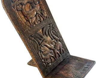 Carved African Birthing Chair