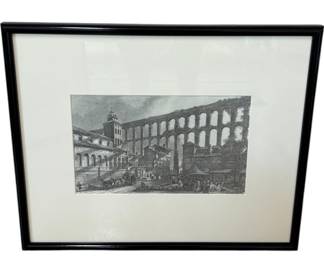 Aqueduct at Segovia Spain, BW Framed Print