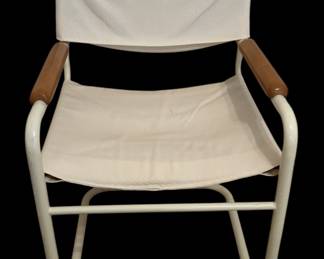 Cream Colored Metal Fabric Chair