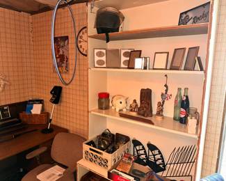 The Patriot Room: Lots of fishing supplies (such as lures/bobbers/rods/nets/tackle boxes), army memorabilia (patches, flags, medals, survival gear), board games, and more hobbyist allure.